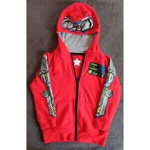 jacket 365 Kids Garanimals Hoodie RED Boys Size 4 Full Zip Front Eye Face Mask.